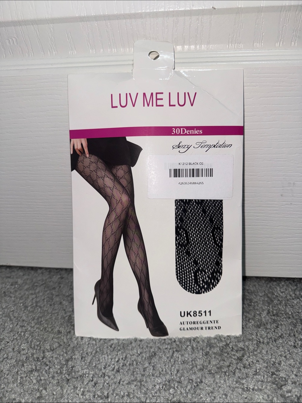 Black Patterned 30 Denier Tights